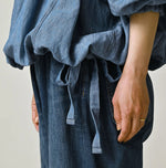45R Cotton Linen Dungaree Sack Blouse Distressed