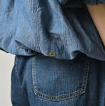 45R Cotton Linen Dungaree Sack Blouse Distressed