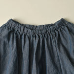 45R Cotton Linen Dungaree Sack Blouse Distressed