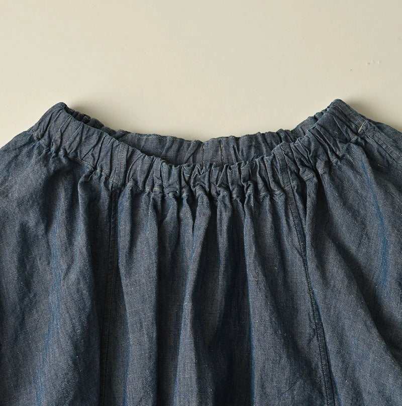45R Cotton Linen Dungaree Sack Blouse Distressed - Image 15