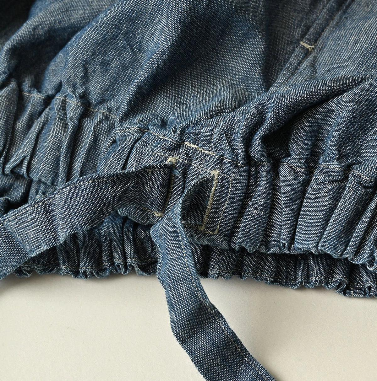 45R Cotton Linen Dungaree Sack Blouse Distressed