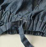 45R Cotton Linen Dungaree Sack Blouse Distressed