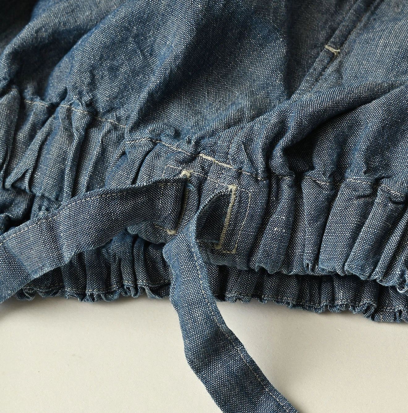 45R Cotton Linen Dungaree Sack Blouse Distressed - Image 17