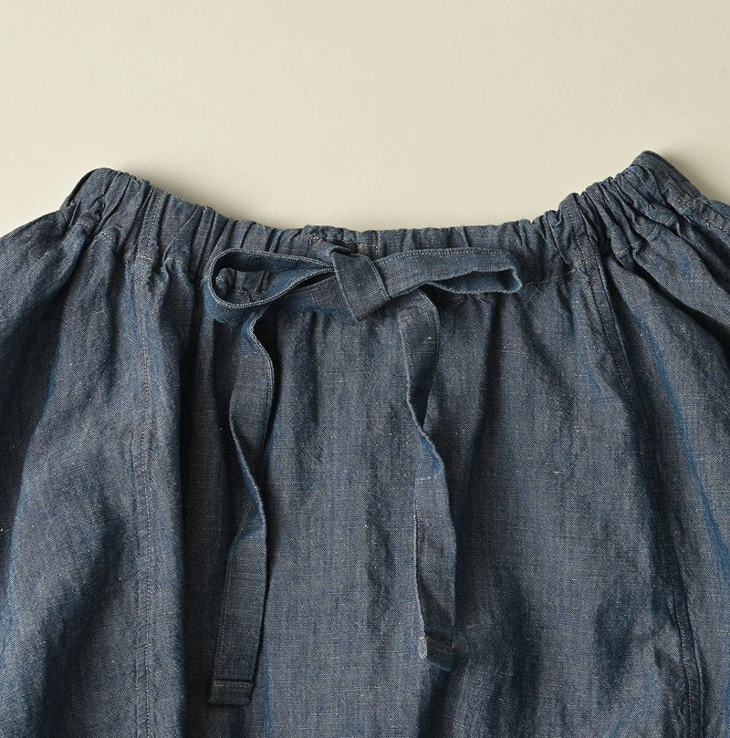 45R Cotton Linen Dungaree Sack Blouse Distressed - Image 18