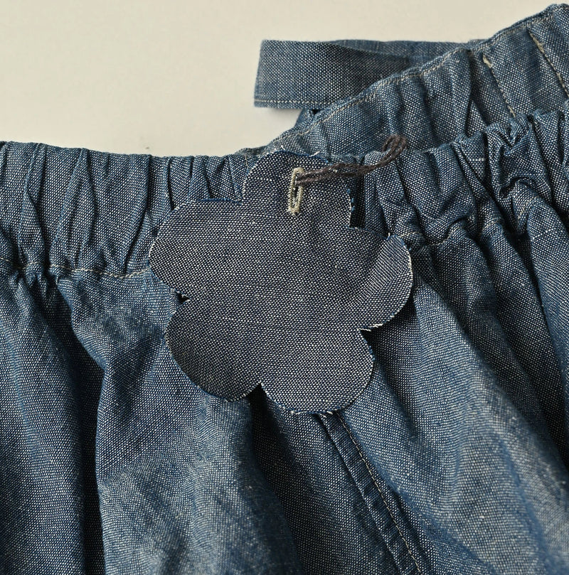 45R Cotton Linen Dungaree Sack Blouse Distressed - Image 21