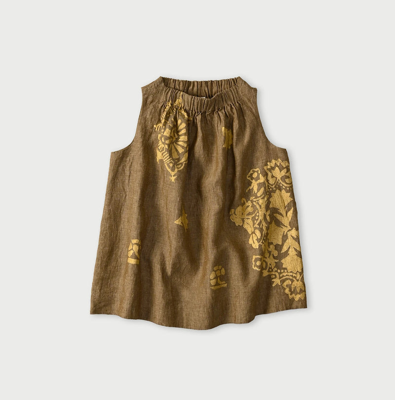 45R Linen Foil Shirring Sleeveless Top - Image 2