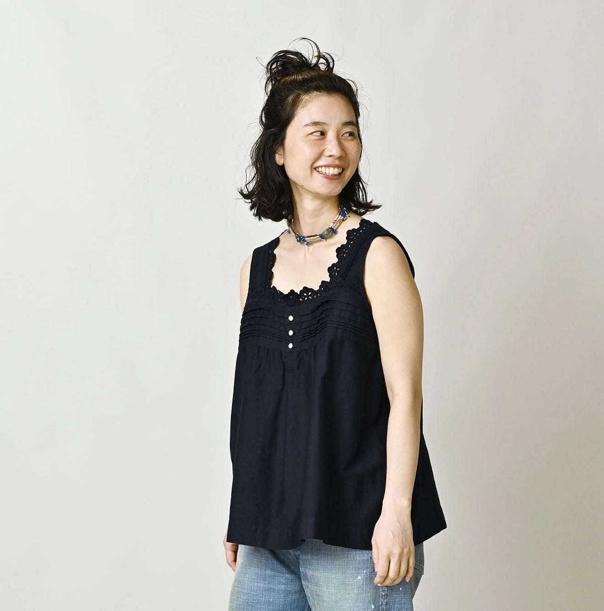45R Yoko Sateen Sleeveless Top
