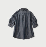 45R Cotton Linen Dungaree Frilled Coupe Shirt