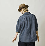45R Cotton Linen Dungaree Frilled Coupe Shirt