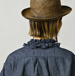 45R Cotton Linen Dungaree Frilled Coupe Shirt
