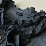 45R Cotton Linen Dungaree Frilled Coupe Shirt