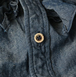 45R Cotton Linen Dungaree Frilled Coupe Shirt