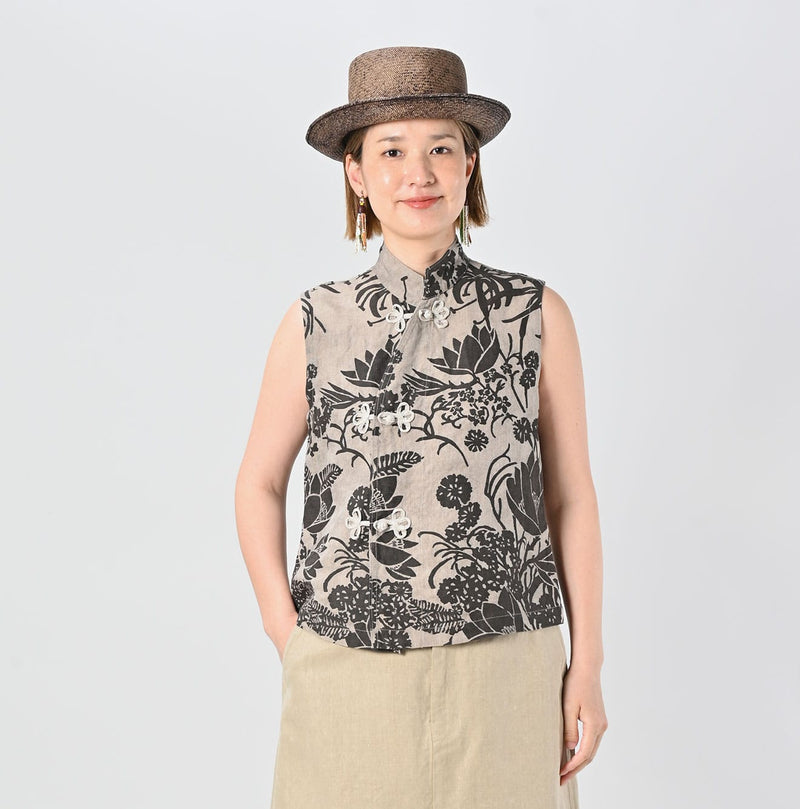 45R Linen Lotus Clover Knot Camisole