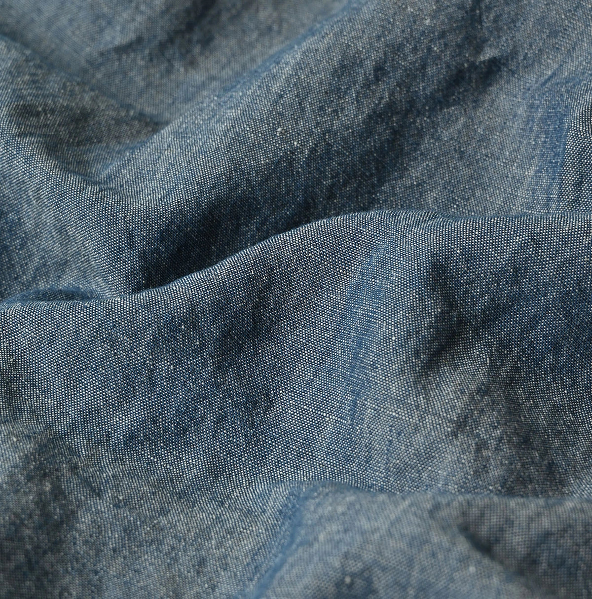 45R Cotton Linen Dungaree Frilled Coupe Shirt Distressed