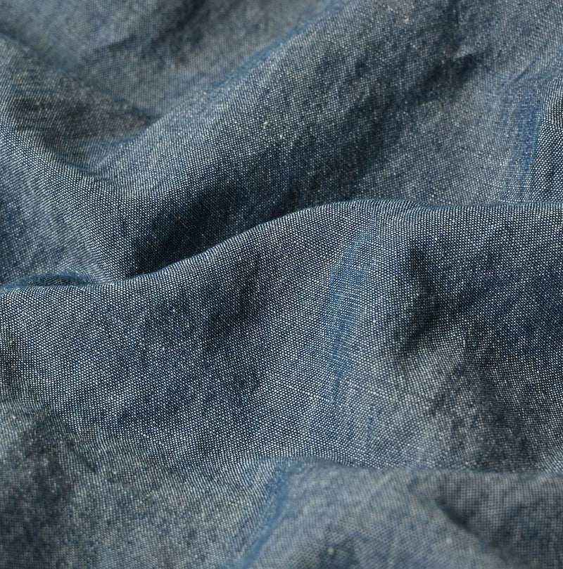 45R Cotton Linen Dungaree Frilled Coupe Shirt Distressed - Image 17