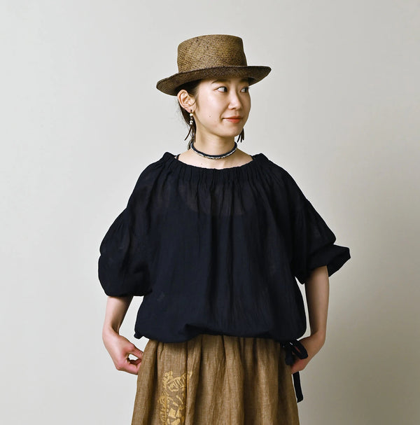 45R Indigo 45 Gauze Sack Blouse