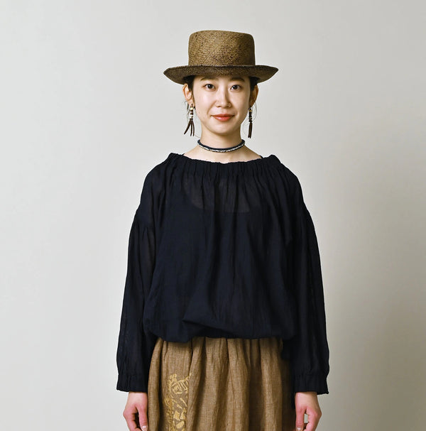 45R Indigo 45 Gauze Sack Blouse