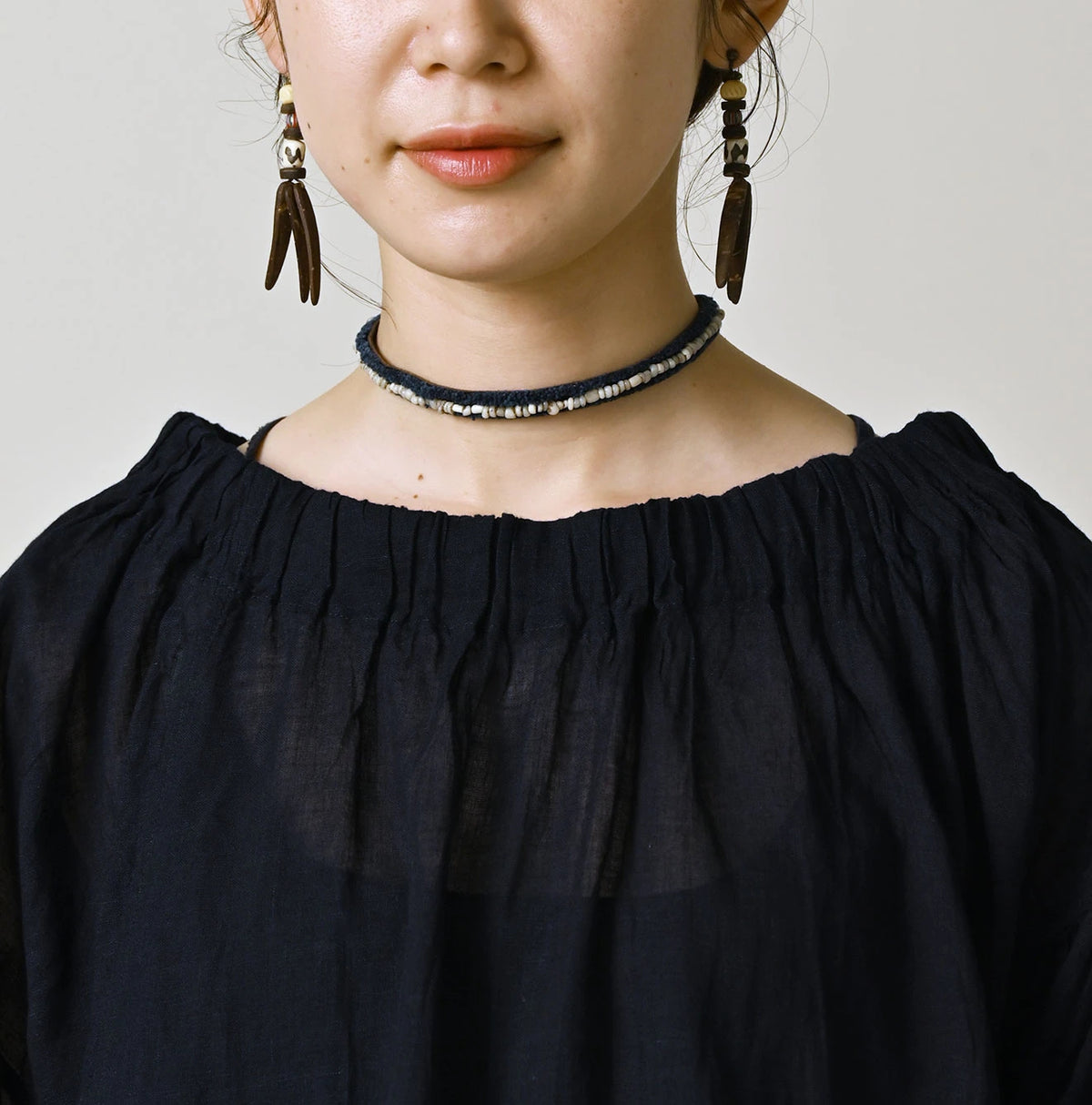 45R Indigo 45 Gauze Sack Blouse