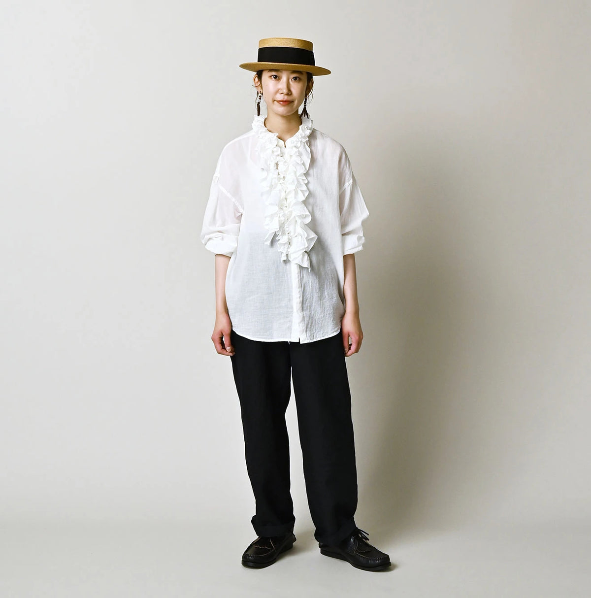 45R 45 Gauze Frilled Coupe Shirt
