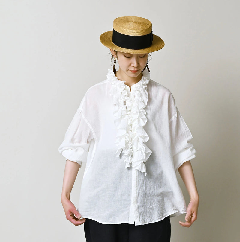 45R 45 Gauze Frilled Coupe Shirt - Image 3