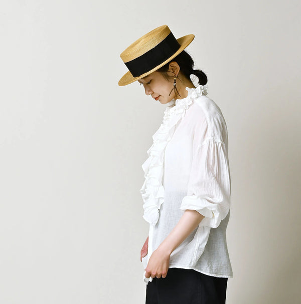 45R 45 Gauze Frilled Coupe Shirt