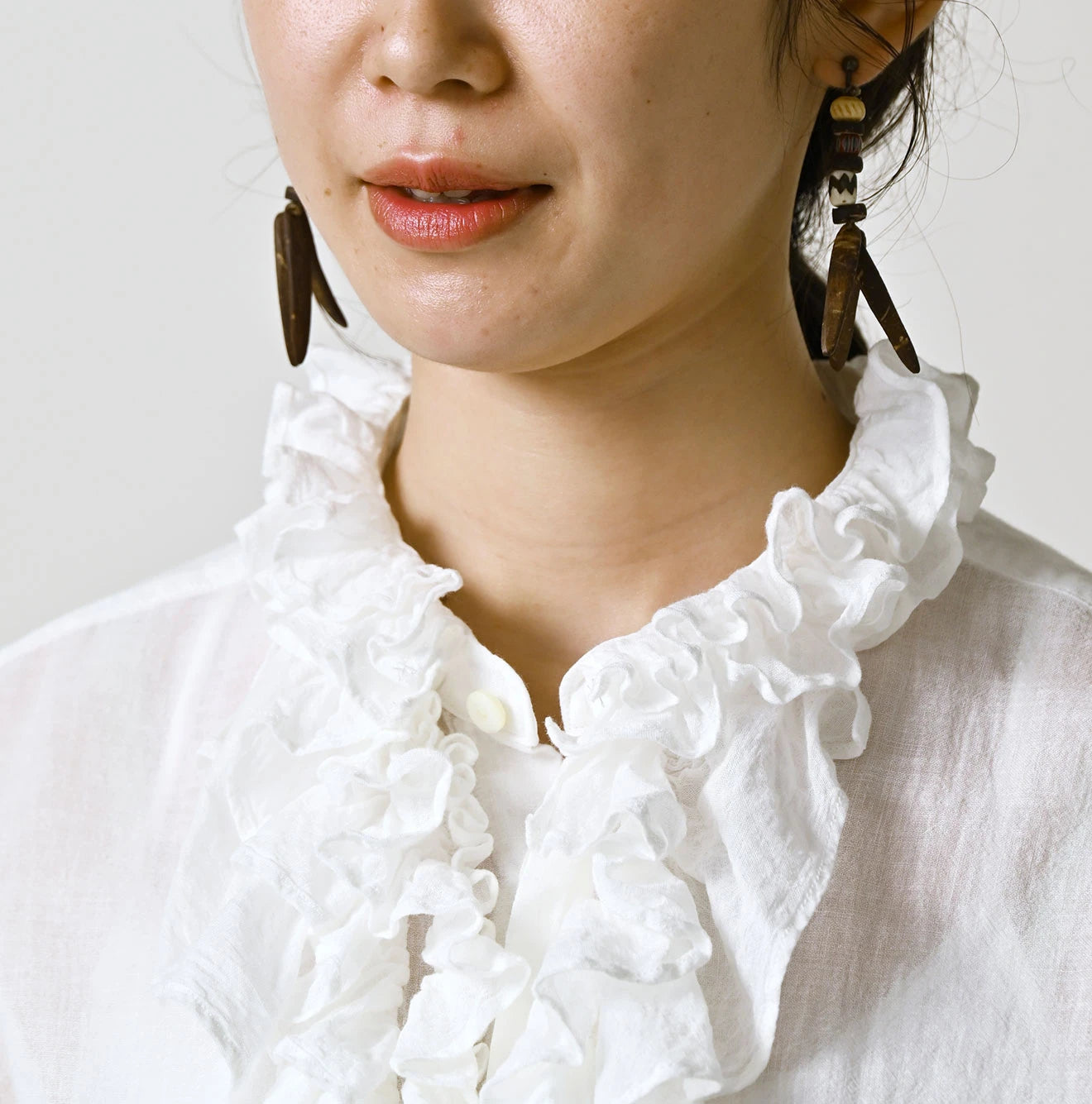 45R 45 Gauze Frilled Coupe Shirt - Image 7