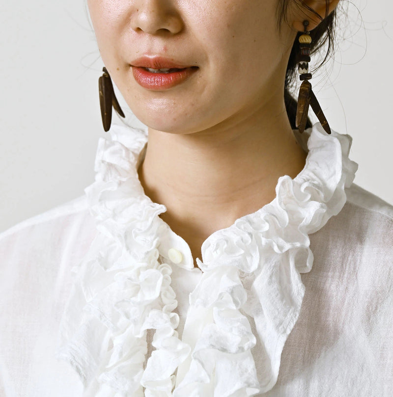 45R 45 Gauze Frilled Coupe Shirt - Image 7