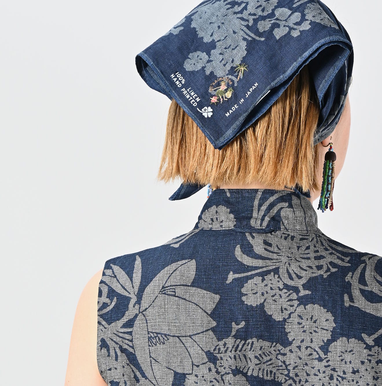 45R Indigo Linen Lotus Clover Knot Camisole - Image 8