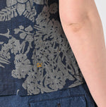 45R Indigo Linen Lotus Clover Knot Camisole