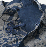 45R Indigo Linen Lotus Clover Knot Camisole