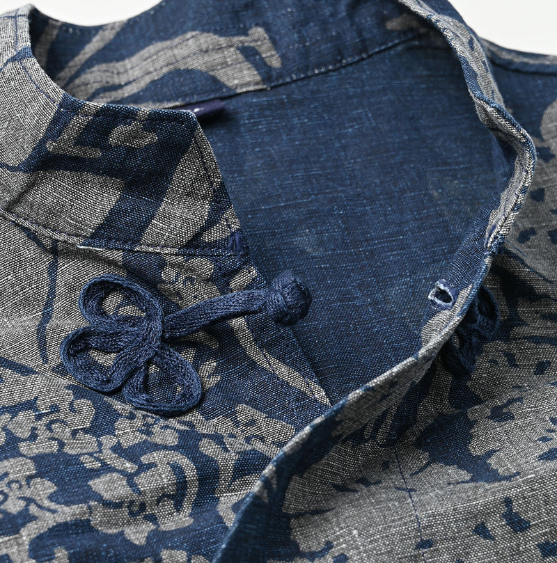 45R Indigo Linen Lotus Clover Knot Camisole - Image 11