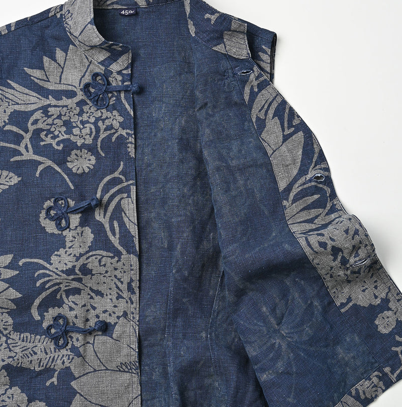 45R Indigo Linen Lotus Clover Knot Camisole - Image 14