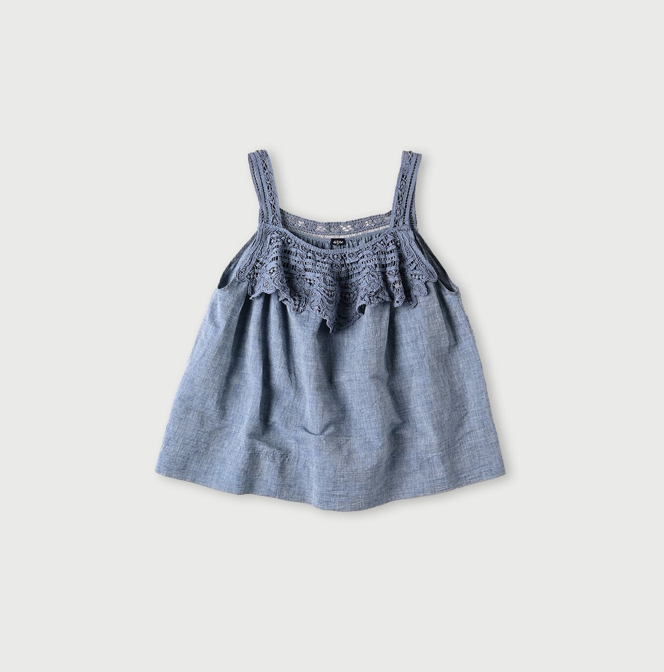 45R Dungaree Khadi Ribbon Lace Camisole - Image 1