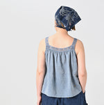 45R Dungaree Khadi Ribbon Lace Camisole