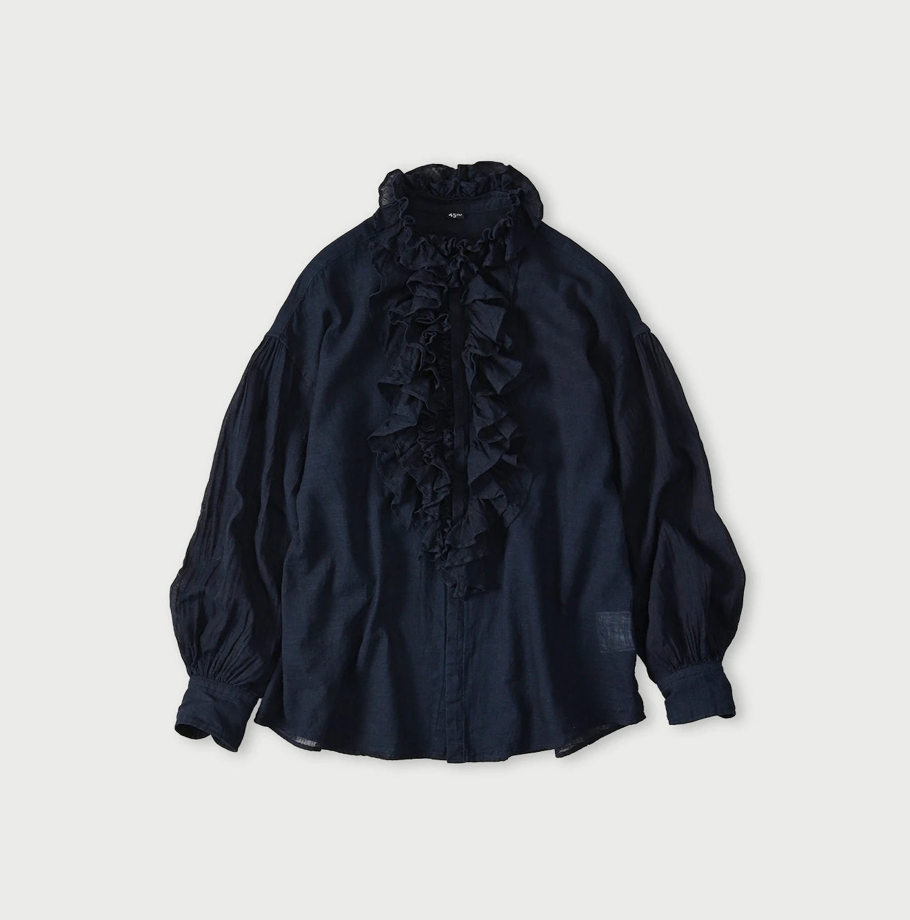 45R Indigo 45 Gauze Frilled Coupe Shirt - Image 1