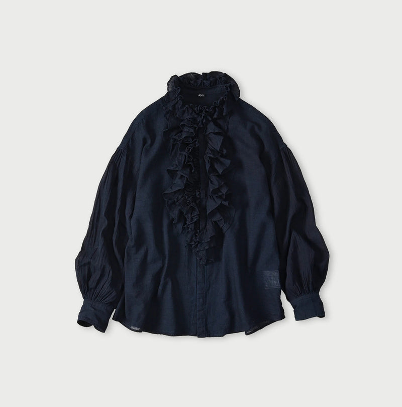 45R Indigo 45 Gauze Frilled Coupe Shirt - Image 1