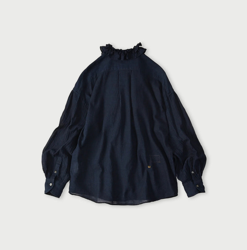 45R Indigo 45 Gauze Frilled Coupe Shirt - Image 12