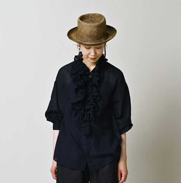45R Indigo 45 Gauze Frilled Coupe Shirt