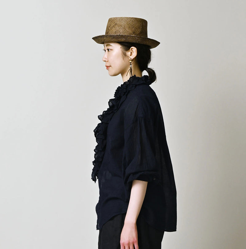 45R Indigo 45 Gauze Frilled Coupe Shirt - Image 4