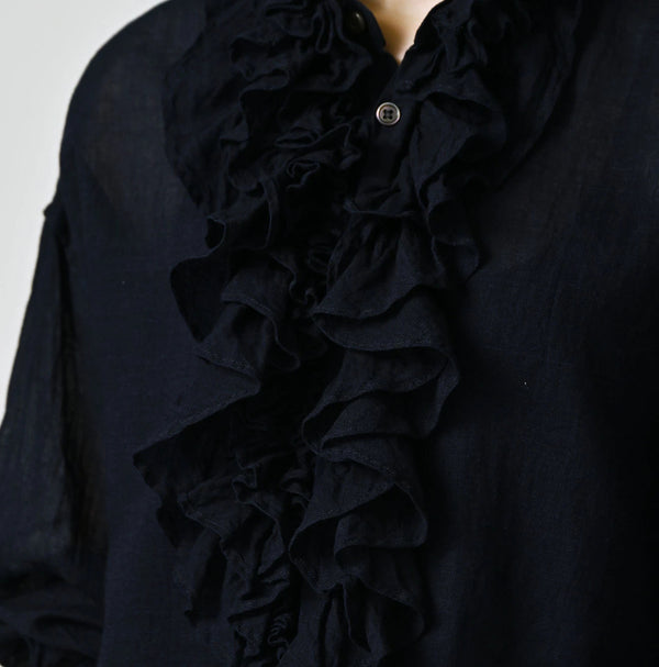 45R Indigo 45 Gauze Frilled Coupe Shirt