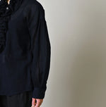 45R Indigo 45 Gauze Frilled Coupe Shirt