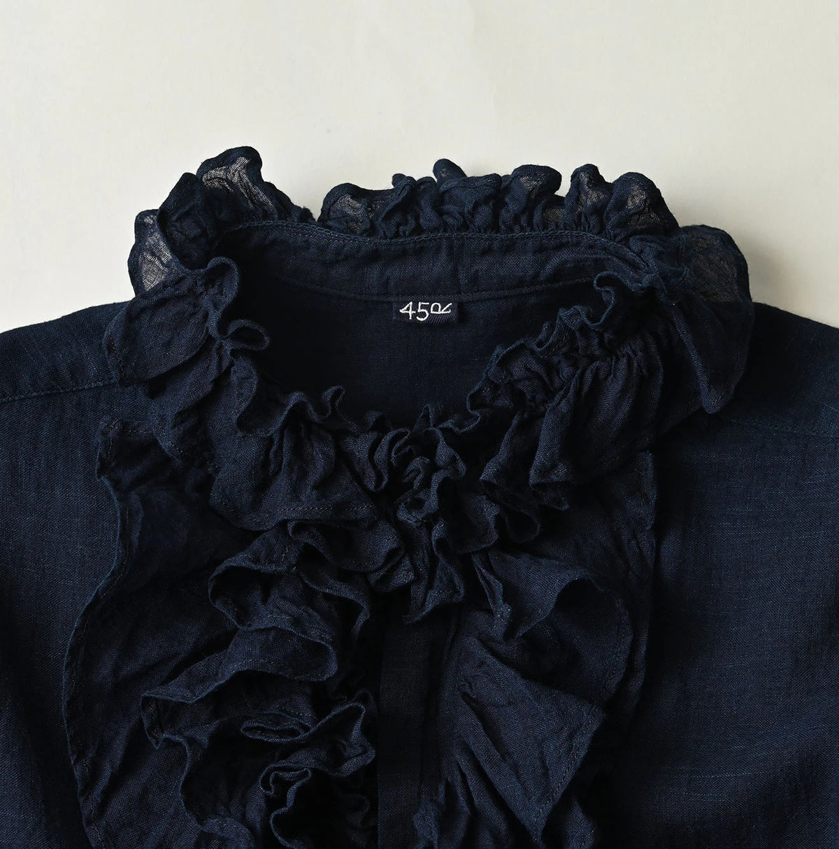 45R Indigo 45 Gauze Frilled Coupe Shirt
