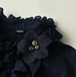 45R Indigo 45 Gauze Frilled Coupe Shirt