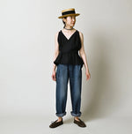 45R Indigo Linen Tank Bra