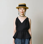 45R Indigo Linen Tank Bra
