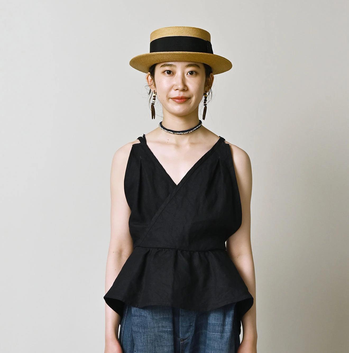 45R Indigo Linen Tank Bra - Image 3