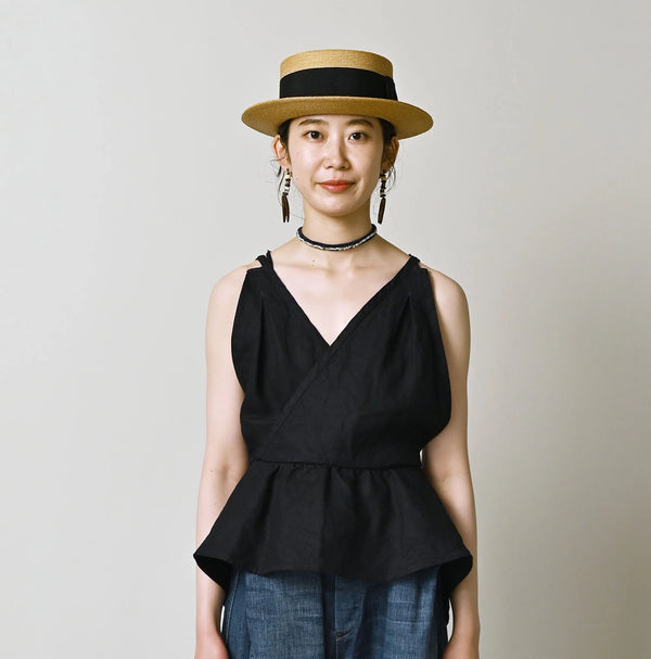 45R Indigo Linen Tank Bra