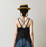 45R Indigo Linen Tank Bra