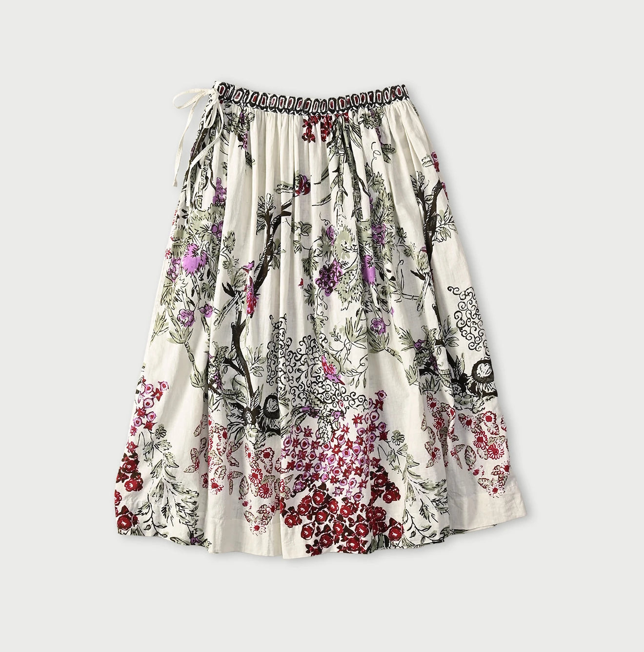 45R Cotton Linen Palampore Skirt - Image 10
