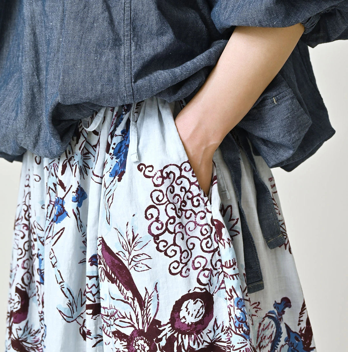45R Cotton Linen Palampore Skirt